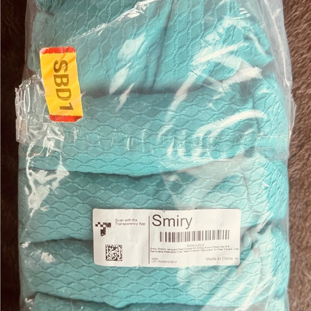 Smiry Set of 6 Teal Chair Covers